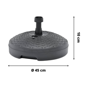 ฐานหวายพลาสติกทรงกลมสำหรับร่มลานและฐานขนาดเส้นผ่าศูนย์กลาง45ซม. 17L เติมน้ำสำหรับร่มชายหาดที่มีเส้นผ่านศูนย์กลางเสา17L - Product Image 3