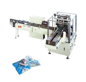 Máquina de dobrar e cortar lenços de papel facial totalmente automática, máquina de embrulhar lenços de guardanapo de saco único