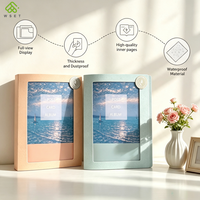 Album de cartes postales écologique avec couverture en paille de blé, 30 pochettes, intérieur en PP imperméable, couverture transparente DIY, porte-cartes photo pour collection