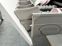 Organizer Laci Dapur Aluminium Modern untuk Menyimpan Piring dan Mangkuk, Anti-Getar, untuk Laci Dapur yang Dalam