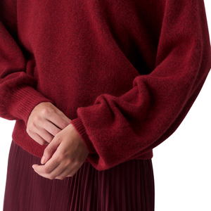 Pull en tricot à col en V pour femme, manches lanternes, anti-froissement, anti-rétrécissement, pull décontracté, doux, tricot d'hiver et d'automne - Product Image 2