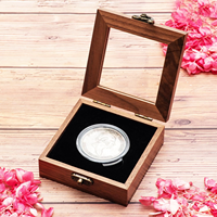 Boîte de présentation pour pièces de monnaie en bois de noyer, avec charnières et accessoires en bois, 8400 pièces, boîte d'emballage pour pièces de monnaie en bois.
