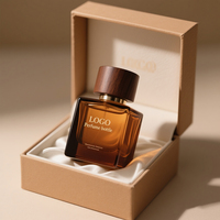 Flacon de parfum en verre carré en forme de cube, avec embout serti, logos et couleurs personnalisables