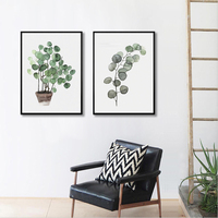 Peinture murale, feuille de plante, peinture à l'huile, art sur toile encadrée, impression numérique verte, CMYK, décoration murale, paysage, encre 4 couleurs