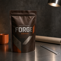 Sachet Doypack Personnalisé Écologique Anti-humidité de Qualité Alimentaire pour Grains de Café, Imprimé en Héliogravure, avec Fermeture Ziplock et Dégazage