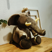 Peluche transfrontalière en peluche courte pour enfants, motif Forêt Zoo, super douce, rembourrage en coton PP, éléphant de la jungle, cadeau d'anniversaire pour