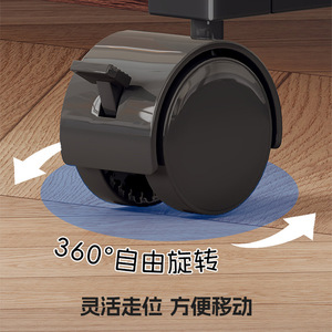 Carrito de almacenamiento para oficina, estructura metálica con tapa de madera de 3 niveles y ruedas para organizar libros y electrónicos - Product Image 4