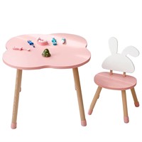 Ensemble de chaises de table pour enfants Table à dessin en forme de dessin animé Une table avec quatre chaises en bois