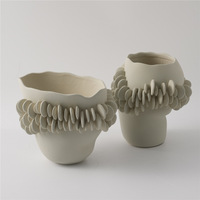 Vase à fleurs en porcelaine blanche Aile d'ange, glaçure mate de luxe, fait à la main, étanche, qualité lourde, décoration de mariage à domicile, fleurs modernes