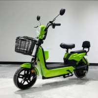 Vélo électrique urbain pour adulte 350W 48V avec moteur arrière sans balais, 3 vitesses, batterie au plomb amovible et cadre en acier au carbone pour Smart Dual