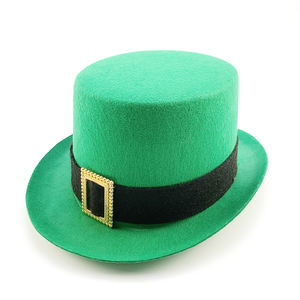 Chapeau d'habillage de <span class=keywords><strong>magicien</strong></span> couleur soie plume verte irlandaise chapeau de Lincoln en Nylon de nouvel an <span class=keywords><strong>pour</strong></span> décorations de fête d'artistes de scène - Product Image 4