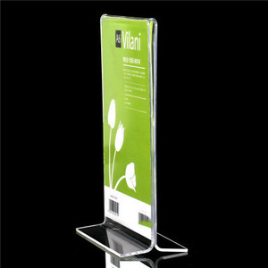 Tùy chỉnh t-hình dạng đơn dấu hiệu chủ nhà máy-acrylic cho <span class=keywords><strong>plexiglass</strong></span> A4/A5 GiấY ĐứNg nhựa quảng cáo đứng carton kệ trưng bày - Product Image 4