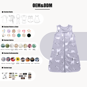 Hongbo, fabricant de gigoteuses pour bébés, couvertures portables pour nouveau-nés en coton certifié GOTS, CPC, Oeko-Tex, sans manches, fermeture éclair bidirectionnelle, OEM. - Product Image 3