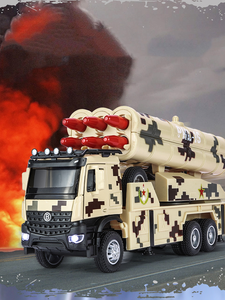 Modellino di Camion Lanciarazzi in <span class=keywords><strong>Scala</strong></span> <span class=keywords><strong>1</strong></span>/<span class=keywords><strong>24</strong></span>, Veicolo Militare in Lega con Suono e Porte Apribili per Bambini - Product Image 6