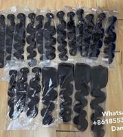 Extensions de cheveux naturels vierges brésiliens pour femmes, en lots de cheveux humains Remy à cuticules alignées, haute densité, double trame machine