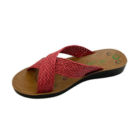 Sandales plates tissées imperméables d'été pour femmes, pantoufles plates à bout ouvert pour femmes, chaussures de plage légères pour un usage quotidien