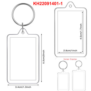 Venta al por mayor foto recuerdo decoración hebilla creativa claro en blanco transparente marco de fotos DIY plástico acrílico llavero - Product Image 6