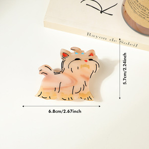 Logotipo personalizado perro acetato pelo garra dibujos animados lindo diferentes tipos de perro garra Clips <span class=keywords><strong>Dubin</strong></span> Rottweiler accesorios para el cabello al por mayor - Product Image 6