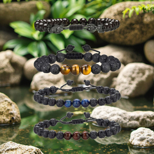 <span class=keywords><strong>Bracelet</strong></span> en pierre œil de tigre de 8 mm pour homme, bijoux pour soulager le stress, le yoga, l'anxiété, <span class=keywords><strong>bracelet</strong></span> en pierres précieuses ajustable - Product Image 6