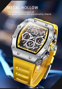 Reloj de Pulsera Deportivo Multifunción de Cuarzo con Esfera Compleja y Diseño Hueco para Dropshipping - Product Image 6