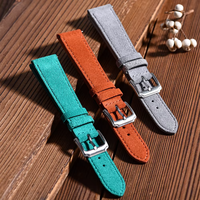 Bracelets de montre Juelong faits main en cuir véritable suédé 18/19/20/22 mm, style vintage avec attache rapide