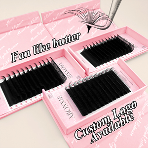 Suministros para Pestañas: Bandejas de Extensiones de Pestañas Individuales Negras Mate al por Mayor, Voluminosas, de Seda PBT Coreana y Cachemira - Product Image 1
