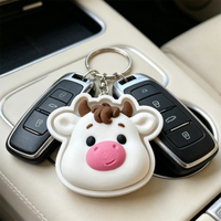 Nouveautés : Porte-clés anti-stress à clic en forme de vache mignonne imprimée en 3D, jouet de décompression pour enfants et adultes