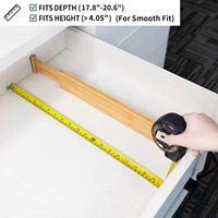 Lot de 4 organiseurs de tiroirs en bambou naturel, séparateurs de tiroirs réglables pour cuisine, chambre, salle de bain, commode, bureau