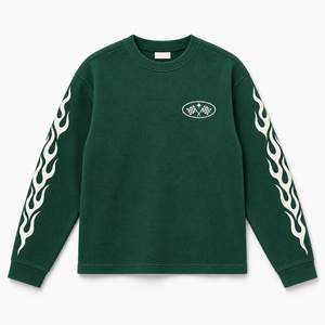 T-shirt à manches longues en tricot gaufré avec graphique de course personnalisé, style vintage motorsport, vêtements décontractés - Product Image 2