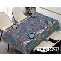 Nappe de Noël rectangulaire en plastique lavable, imperméable et anti-taches pour les fêtes de famille, les réceptions de réveillon et la maison festive
