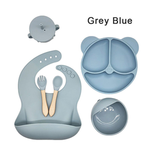 Juego de Vajilla de Silicona para Bebés de 0 a 12 <span class=keywords><strong>Meses</strong></span>, Libre de BPA, Tenedor, Cuchara y Tazón para <span class=keywords><strong>Arroz</strong></span> con Asa - Product Image 2