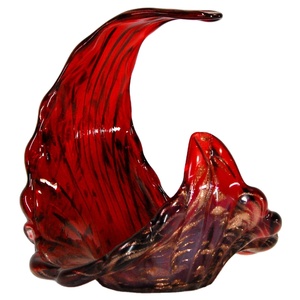 Italian High Quality Glass Centerpiece to Decorate the House in a Special <b>Red</b> Avventurina Color to Make Any Room Unique - Product Image 1