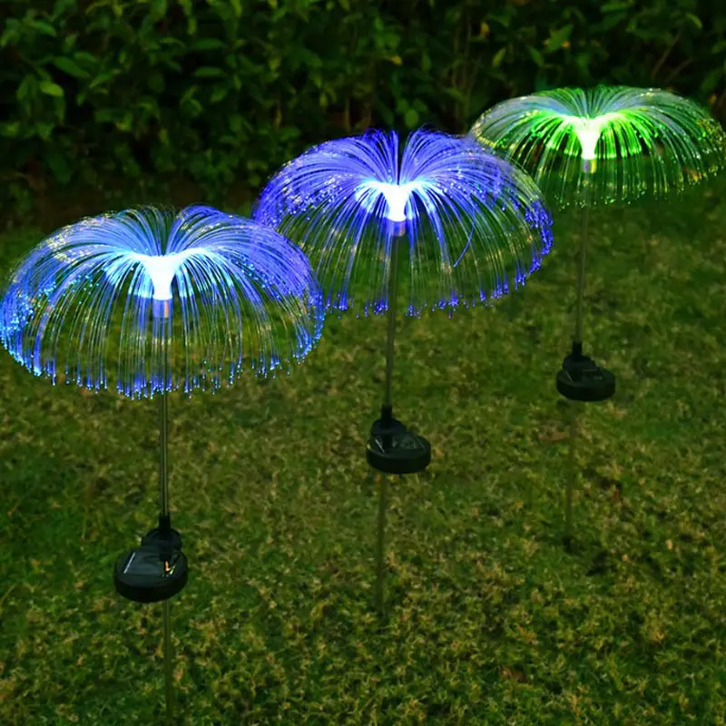 Luci di fiori solari impermeabili aggiornate Decorative 7 luci di meduse solari in fibra che cambiano colore