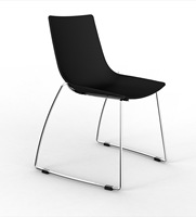 Chaise d'appoint empilable moderne en polypropylène avec base en chrome pour salle de formation