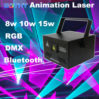 Laser Panggung Profesional 10W Aluminium RGB Animasi Beam Scanner untuk Pencahayaan Panggung Disko Pesta Pernikahan ILDA Spot