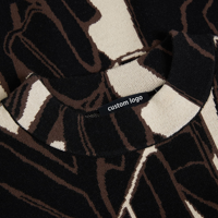 Pull personnalisé en jacquard abstrait à col rond pour femmes OEM et ODM