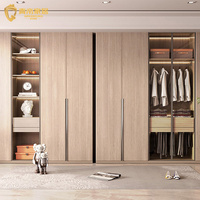 Armoire-bibliothèque en panneaux de particules E0 sans peinture, sur mesure, pour chambre moderne, projet de villa, unité de rangement modulaire