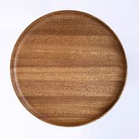 Assiettes de table en bois d'acacia faites à la main, 50 pièces, écologiques, non jetables, durables, vaisselle de fête, logo personnalisé, style américain