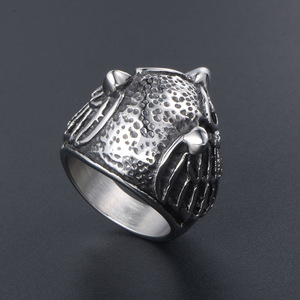 Bague hibou rétro en acier titane, design animal unisexe, à porter au quotidien SA510 - Product Image 3