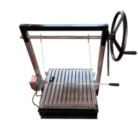 HDWYSY Barbecue au charbon de bois pour poulet, style argentin, en acier inoxydable, avec chariot, hauteur réglable, capacité 2-3 personnes