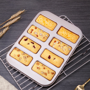 Financier Cake Mold 8 Cavity Non Stick Rectangle <b>Baking</b> Pan For Home Use - Product Image 1