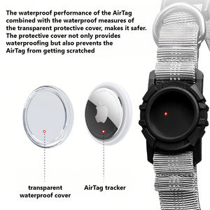Collier pour animaux de compagnie réglable et imperméable - Porte-AirTag transparent en nylon réfléchissant, collier de suivi anti-perte pour chien - Product Image 5