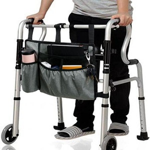 Sac de rangement OEM pour aides à la marche, bleu-gris, multi-poches, pour accessoires de déambulateur, fauteuil roulant, poussette - Product Image 1