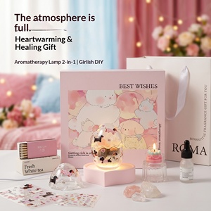 ชุดของขวัญเครื่องกระจายกลิ่นหอมคริสตัลสีชมพูหวาน พร้อมหินอโรมาและไฟกลางคืนสำหรับมอบเป็นของขวัญ - Product Image 4