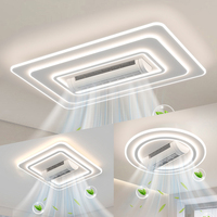 Kipas Angin Plafon Tanpa Baling-Baling Akrilik Indoor untuk Ruang Tamu/Kamar Tidur, Dapat Diredupkan, Dilengkapi Lampu dan Remote Control, Harga Promo