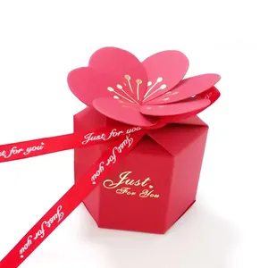 Baby Shower Festliche Geburtstags feier liefert Band Schokolade Cookie Red Bags Kreative Candy Box Hochzeits bevorzugung Geschenk verpackung