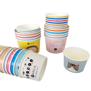 Tazas de helado Kraft redondas de pared simple, cuenco de papel biodegradable de 3oz con capa de pintura PE, logotipo personalizado para manualidades de fideos de yogur - Product Image 1