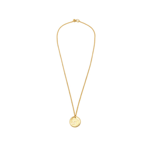 Collana in Acciaio Inossidabile con Ciondolo Lettera F 1,9 Cm Monofacciale Collar-F - Product Image 1