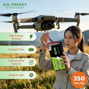 Batterie lithium-ion semi-solide GSL ENERGY 14S 51.8V 12.5Ah 350Wh/kg 10C pour drone agricole, UAV, pulvérisateur de cartographie - Product Image 1