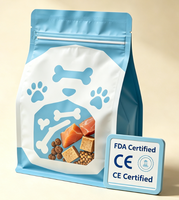 Sacs refermables en aluminium VMPET à 8 soudures latérales, résistants à l'humidité, pour emballage d'aliments pour animaux de compagnie, personnalisables, vente en gros